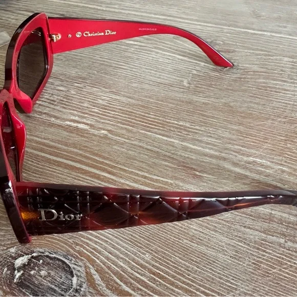 Dior Women's Burgundy Sunglasses - Picture 4 of 5